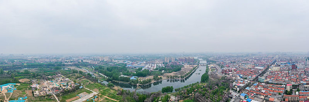 航拍河南郑州新郑城区风光,文化路新华路双洎河附近