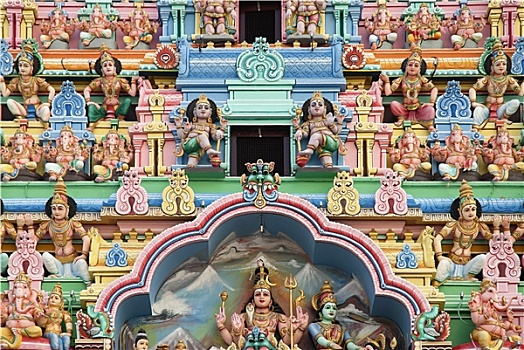 印度教,庙宇,特写,新加坡