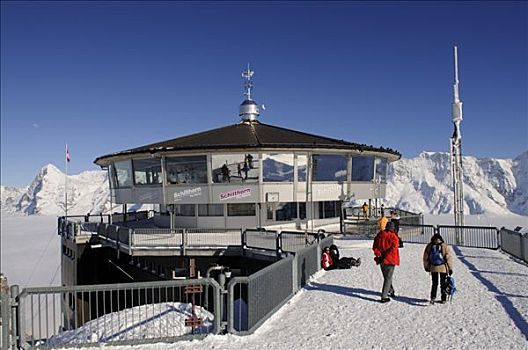 希尔特峰,顶峰,车站,劳特布龙嫩,伯尔尼阿尔卑斯山,瑞士,欧洲