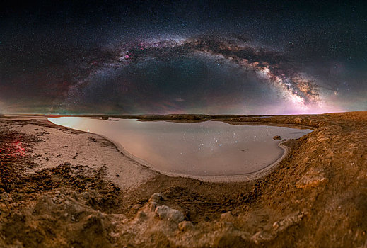 青海大柴旦翡翠湖星空银河