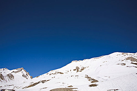 积雪,山,清晰,蓝天