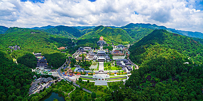 奉化,雪窦山,航拍,全景,弥勒,佛像,寺院,山,自然,生态,绿色,道场