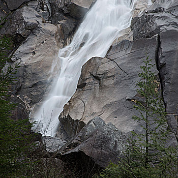 瀑布,岩石,地形,大不列颠,海滩,惠斯勒,不列颠哥伦比亚省,加拿大