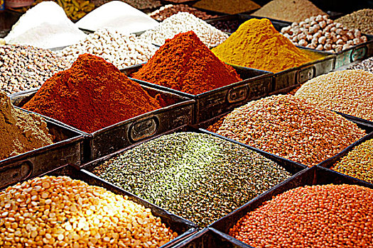 印度,拉贾斯坦邦,调味品,香料市场
