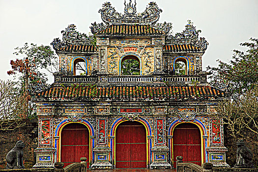 越南,色调,城堡,皇家,东方,大门