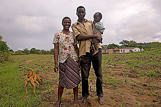 年轻家庭,玉米地,津巴布韦,十二月,2007年