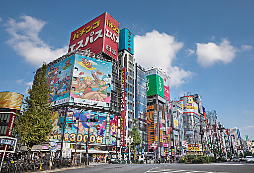 日本,东京,城市,新宿,区域,道路