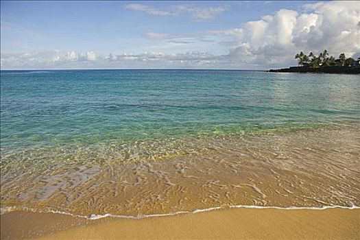 夏威夷,瓦胡岛,北岸,威美亚湾,平静,青绿色,海洋