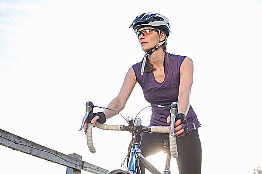 女人,骑,公路自行车赛