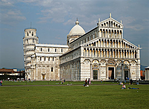 意大利,比萨,中央教堂,斜塔,大幅,尺寸