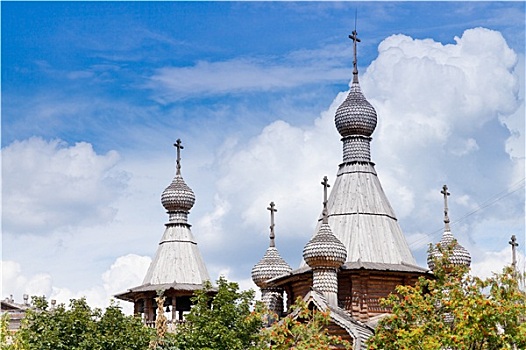 木质,教堂,俄罗斯