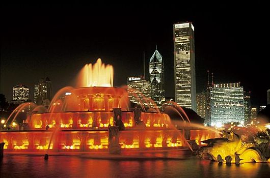 白金汉喷泉,芝加哥,伊利诺斯,美国,北美