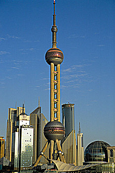 中国,上海,浦东,商务区,天际线,东方明珠塔