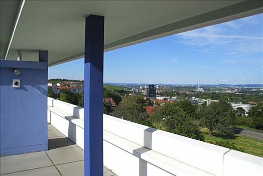 屋顶,平台,房子,建筑师,勒-柯布西耶,斯图加特,巴登符腾堡,德国