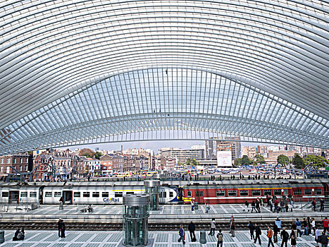 中央广场,火车站,建筑师,圣地亚哥,比利时,欧洲