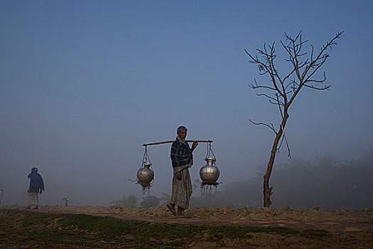 淡水,雾状,木豆,红点鲑,孟加拉,一月,2008年