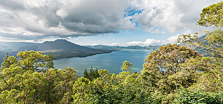 风景,湖,巴图尔,火山,巴厘岛,印度尼西亚,亚洲