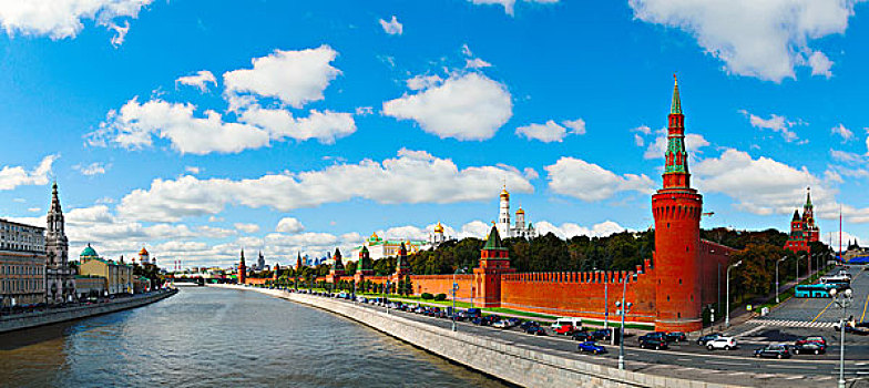 全景,俯视,市区,莫斯科,克里姆林宫