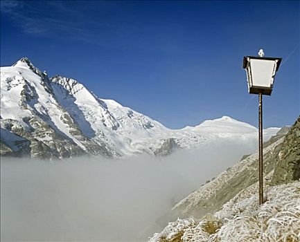 灯笼,山,雾,上方,冰河,陶安,卡林西亚,奥地利,欧洲