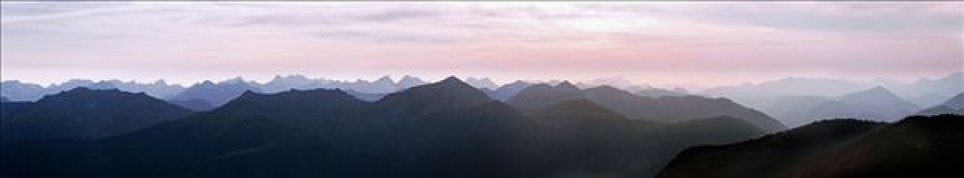 日落,全景,山脊,奥地利,欧洲