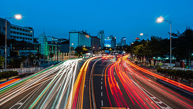 城市交通夜景