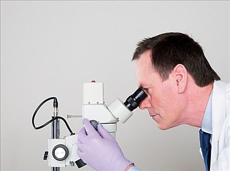 男性,科学家,显微镜
