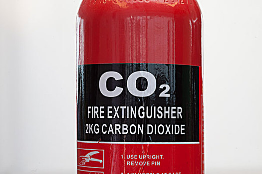 红色,二氧化碳,灭火器,特写