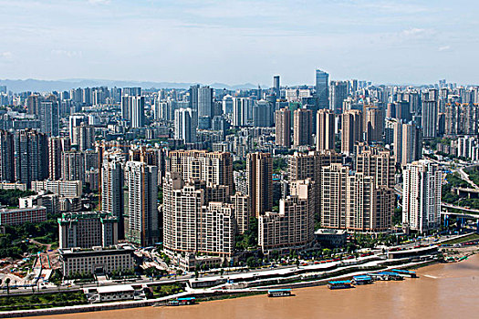 重庆市渝中区与江北区渝中半岛楼群