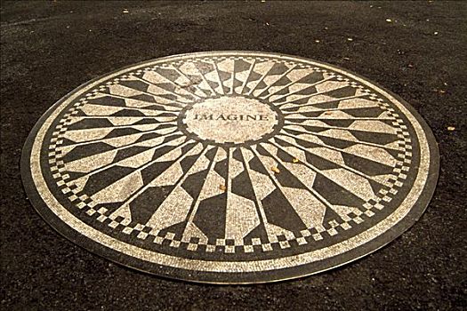 想像,镶嵌图案,草莓,地点,中央公园,纽约,美国