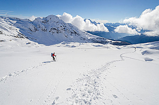 雪鞋,山谷,意大利阿尔卑斯山,意大利