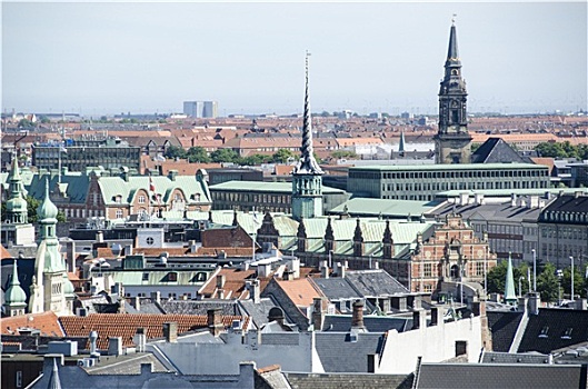 风景,屋顶,哥本哈根,丹麦