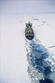 俄罗斯,破冰船,浮冰,南极