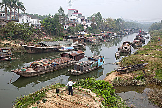 渔船,河,中国