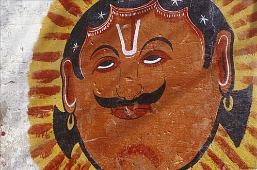 脸,太阳,瓦腊纳西,北方邦,印度