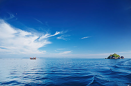 海景,平静,海洋,蓝天,群岛,泰国