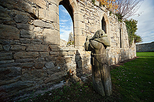 石墙,雕塑,公园,诺森伯兰郡,英格兰