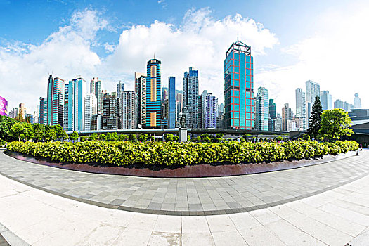 全景,城市,地标,香港