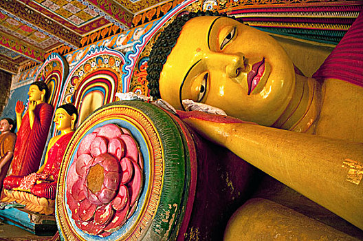 斯里兰卡,阿努拉德普勒,世界遗产,大,涂绘,佛像
