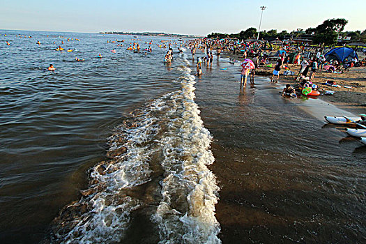 北戴河,沙滩,阳伞,夏日,浴场,游客,海边,海浪,海岸线