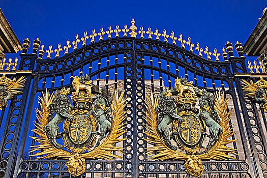 英格兰,伦敦,白金汉宫,皇家,盾徽,大门