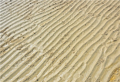 海滩,湿,沙子,波纹,图案,背景