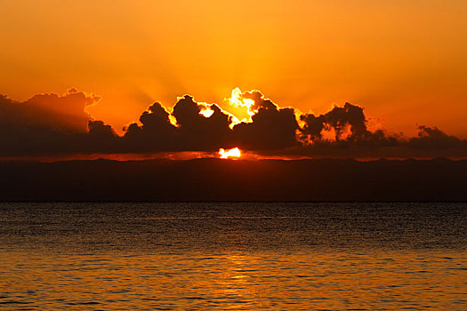 漂亮,日落,上方,海洋,马达加斯加