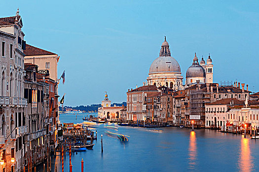 威尼斯,大运河,夜晚,意大利