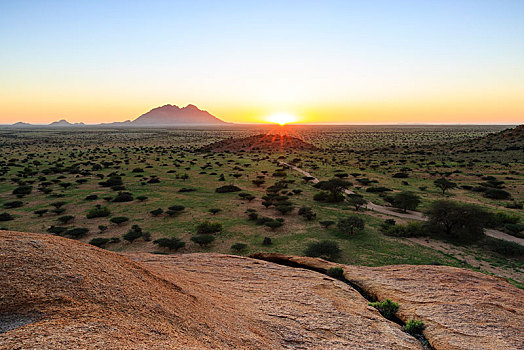 小,日落,埃龙戈区,纳米比亚,非洲
