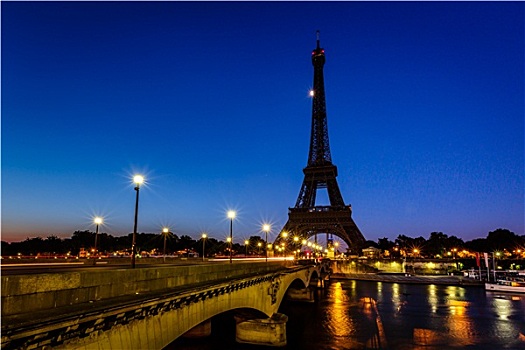 埃菲尔铁塔,桥,黎明,巴黎,法国