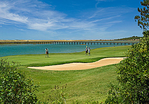 葡萄牙,阿尔加维,高尔夫球场,自然保护区,泻湖