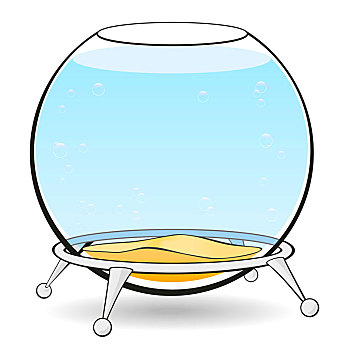 白色背景老,风格,泰国人,水,鱼缸鱼缸泰国人,水,鱼缸鱼缸,插画,卡通