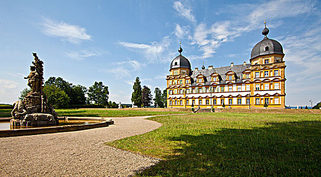 宫殿,公园,上弗兰科尼亚,巴伐利亚,德国,欧洲