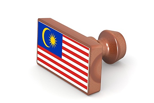 木质,图章,马来西亚,旗帜