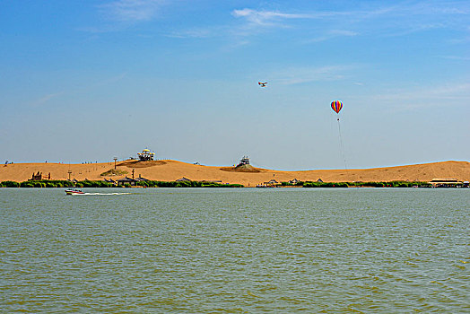 中国,宁夏回族自治区,银川,沙湖景观